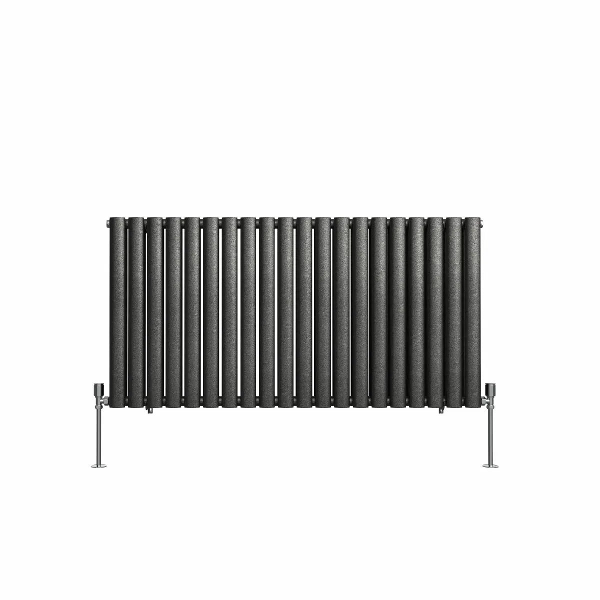 Cuneo - Modern horizontal oval tube radiator blackened silver