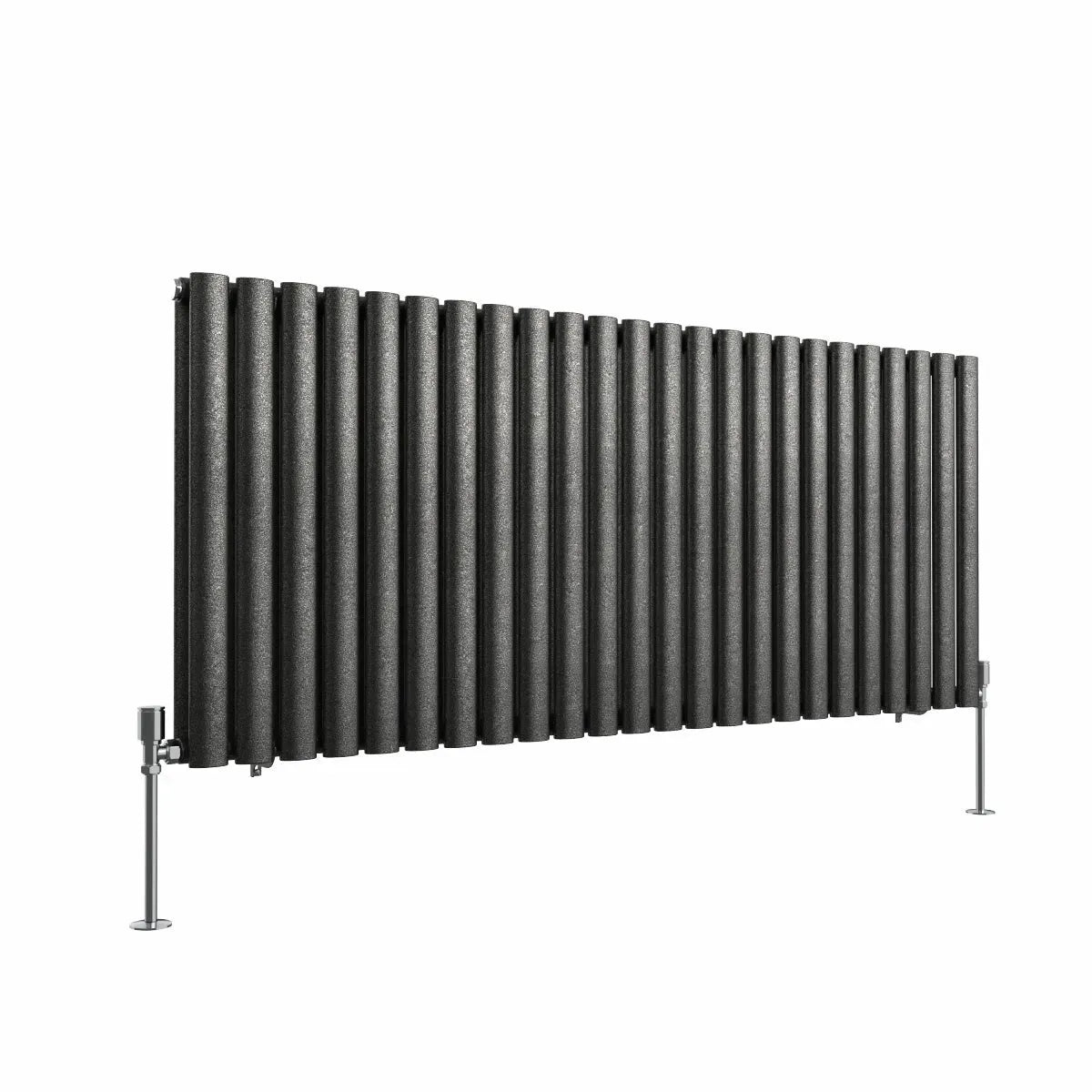 Cuneo - Modern horizontal oval tube radiator blackened silver