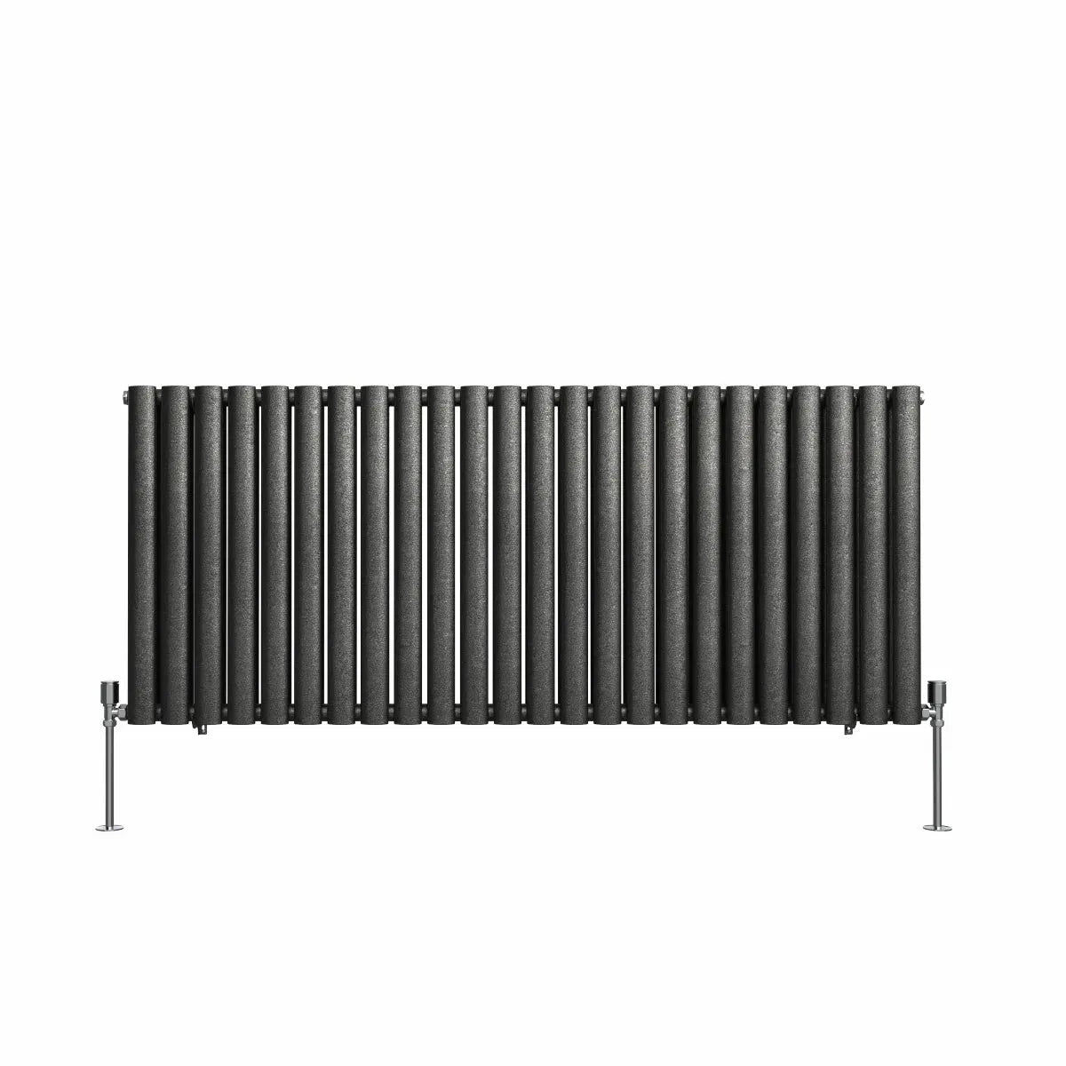 Cuneo - Modern horizontal oval tube radiator blackened silver