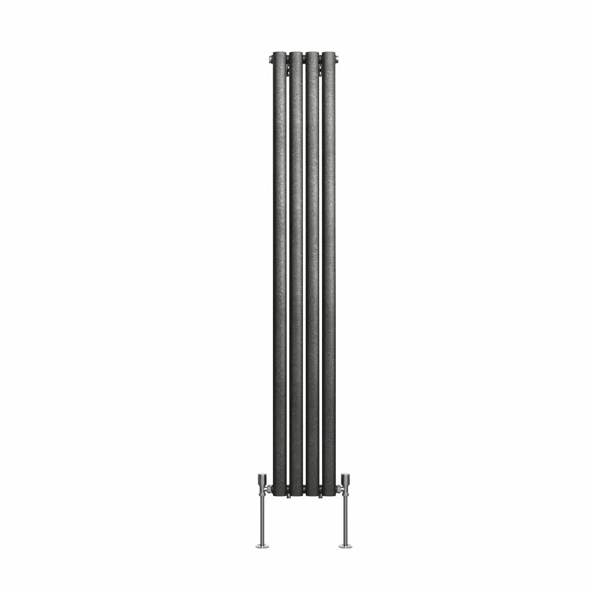 Cuneo - Modern vertical oval tube radiator blackened silver