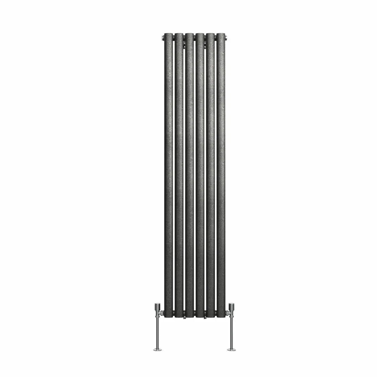 Cuneo - Modern vertical oval tube radiator blackened silver