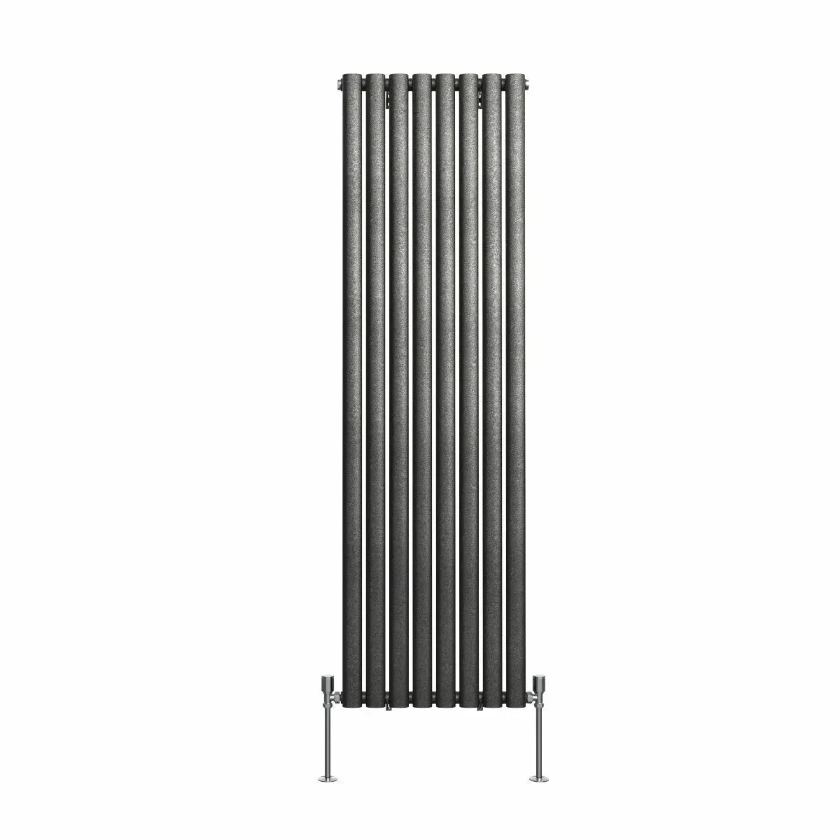 Cuneo - Modern vertical oval tube radiator blackened silver