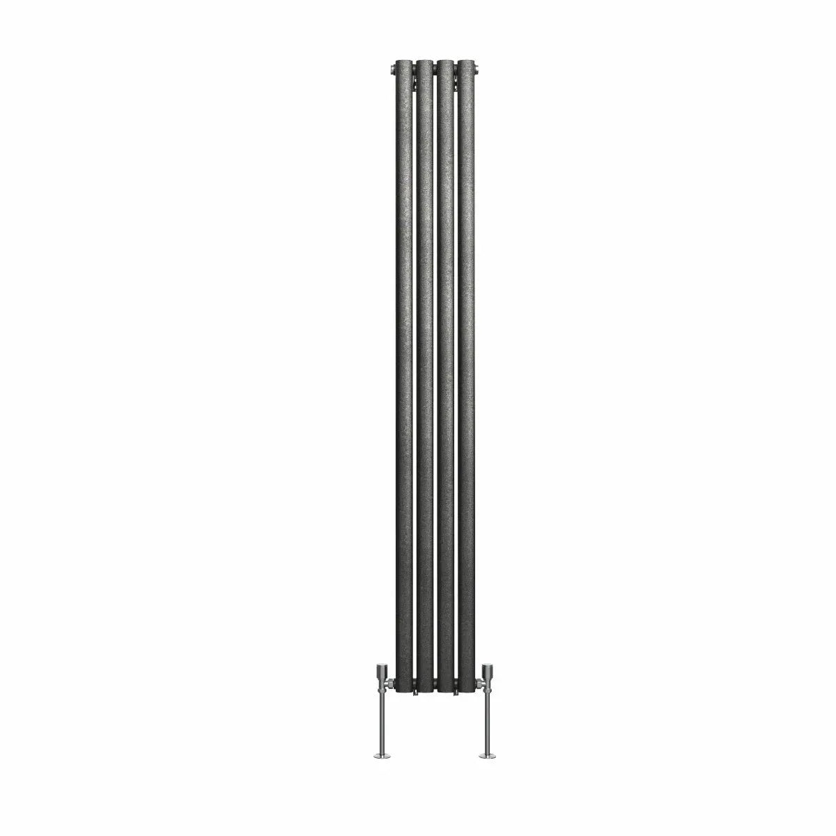 Cuneo - Modern vertical oval tube radiator blackened silver