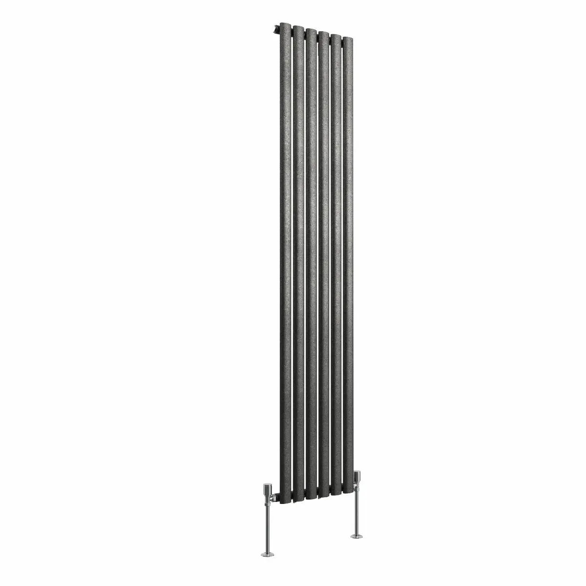 Cuneo - Modern vertical oval tube radiator blackened silver