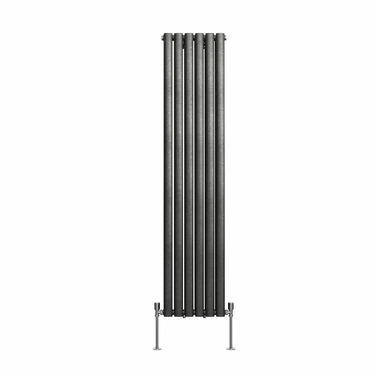 Cuneo - Modern vertical oval tube radiator blackened silver