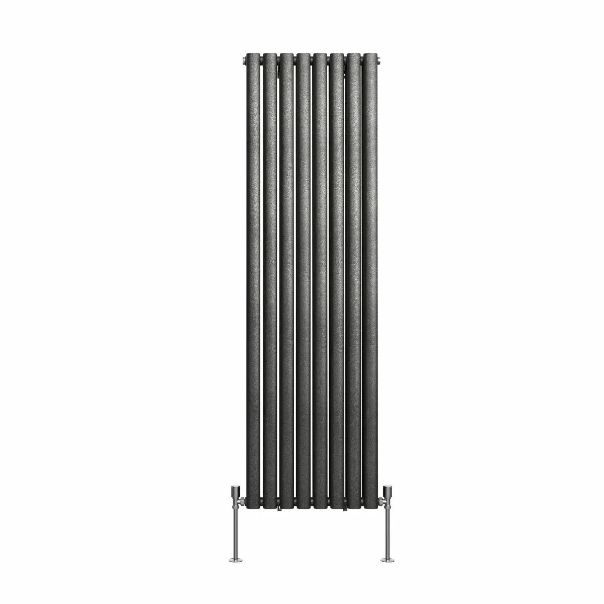 Cuneo - Modern vertical oval tube radiator blackened silver