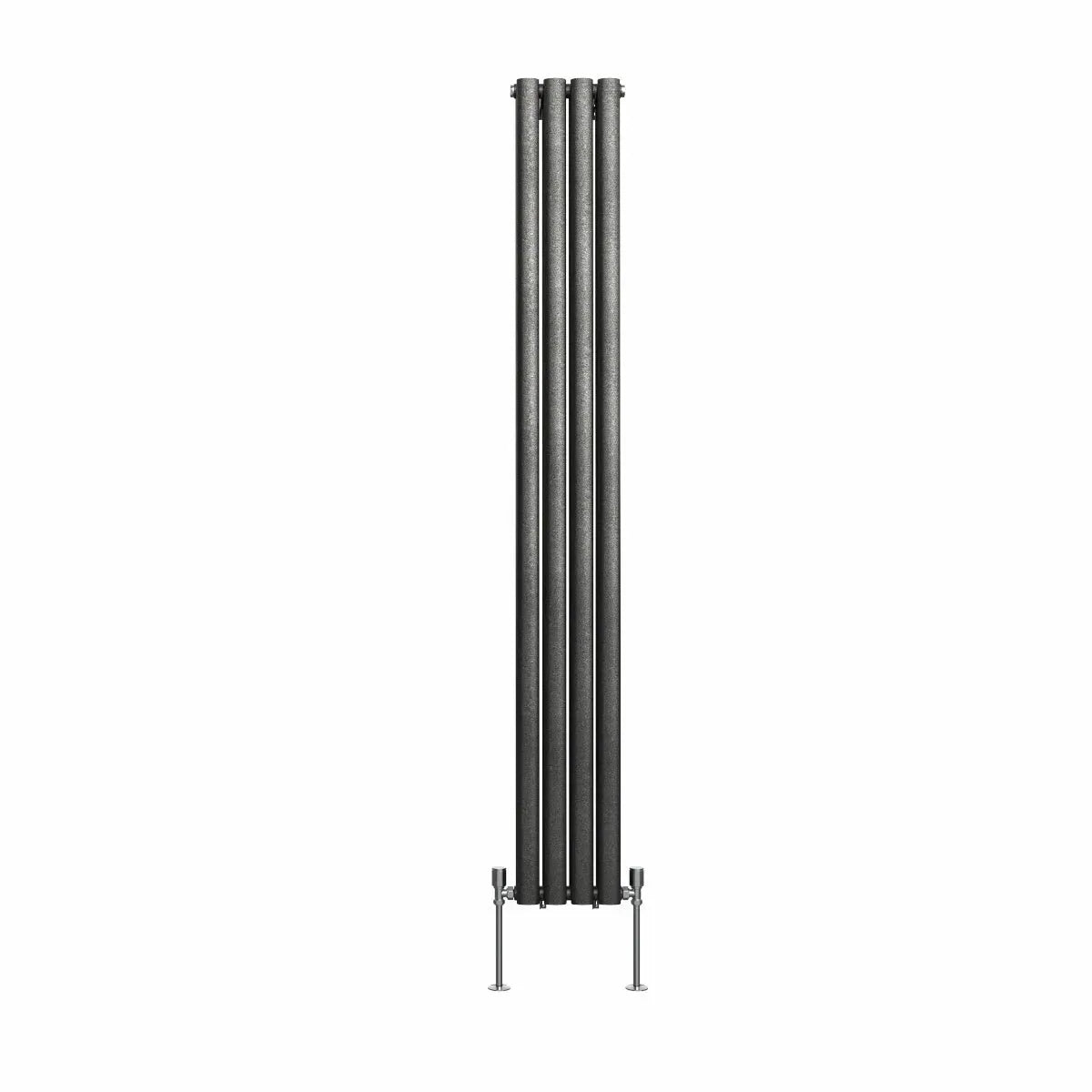 Cuneo - Modern vertical oval tube radiator blackened silver