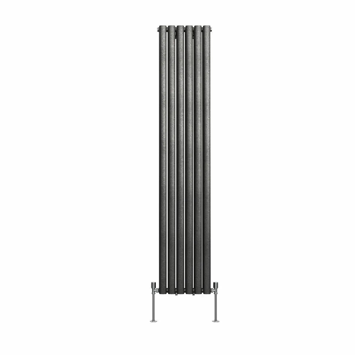 Cuneo - Modern vertical oval tube radiator blackened silver