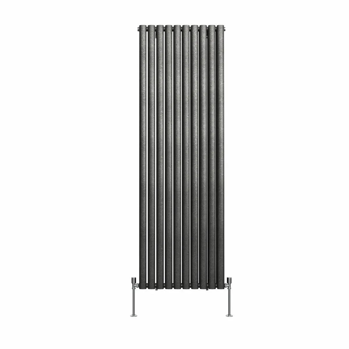 Cuneo - Modern vertical oval tube radiator blackened silver