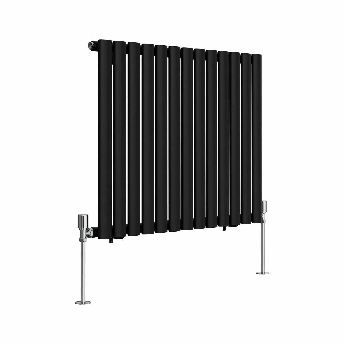 Cuneo - Modern horizontal oval tube radiator black