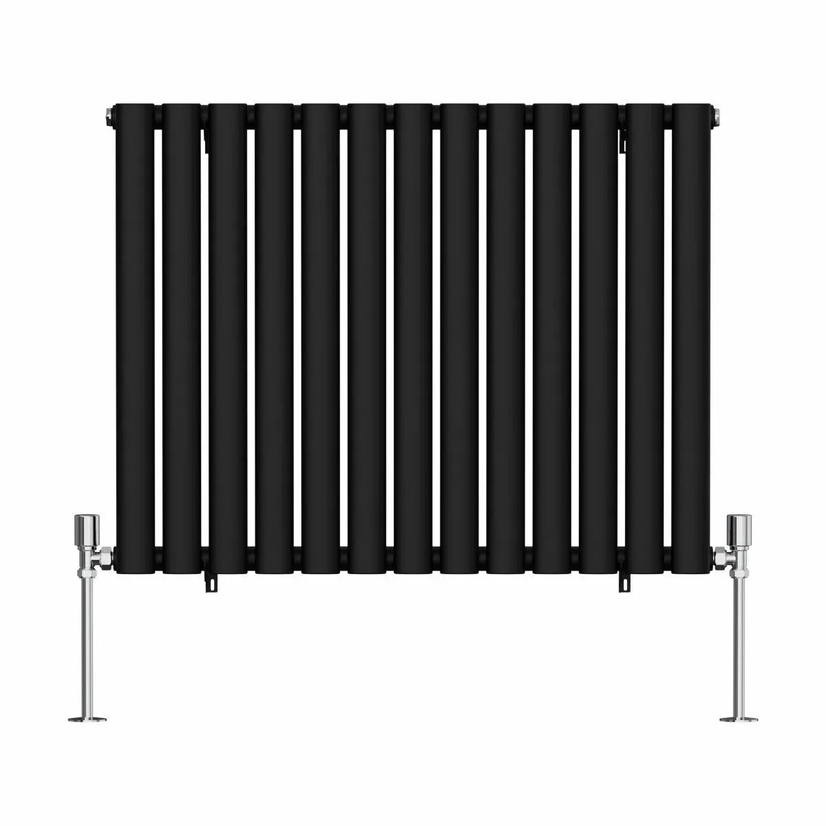 Cuneo - Modern horizontal oval tube radiator black