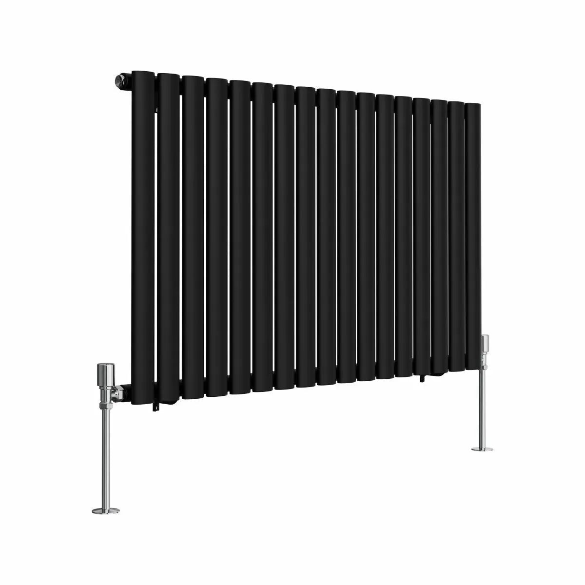 Cuneo - Modern horizontal oval tube radiator black