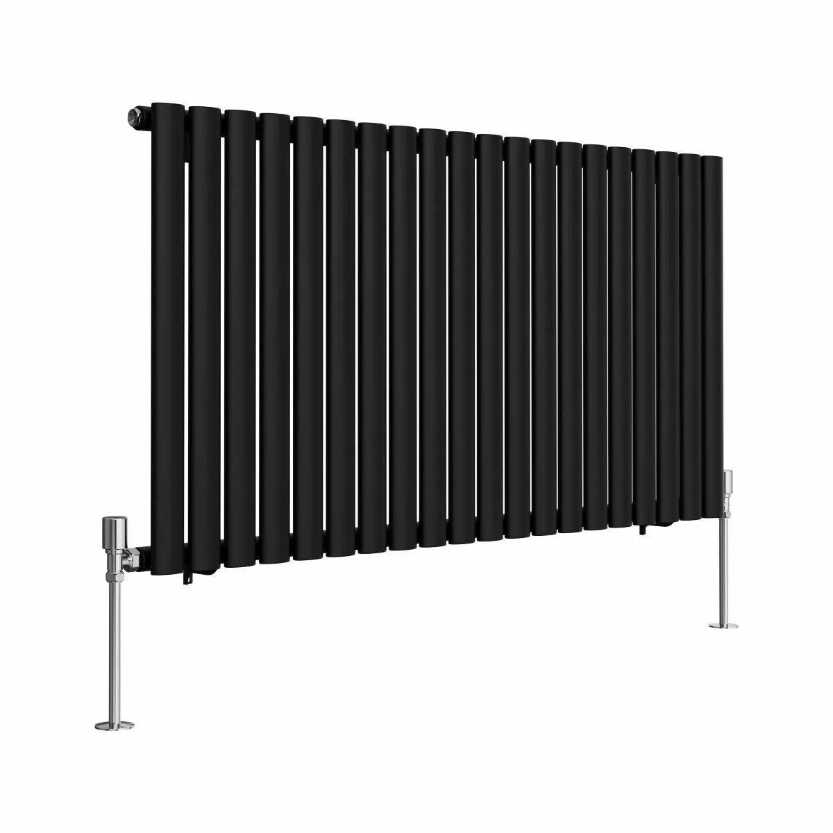 Cuneo - Modern horizontal oval tube radiator black