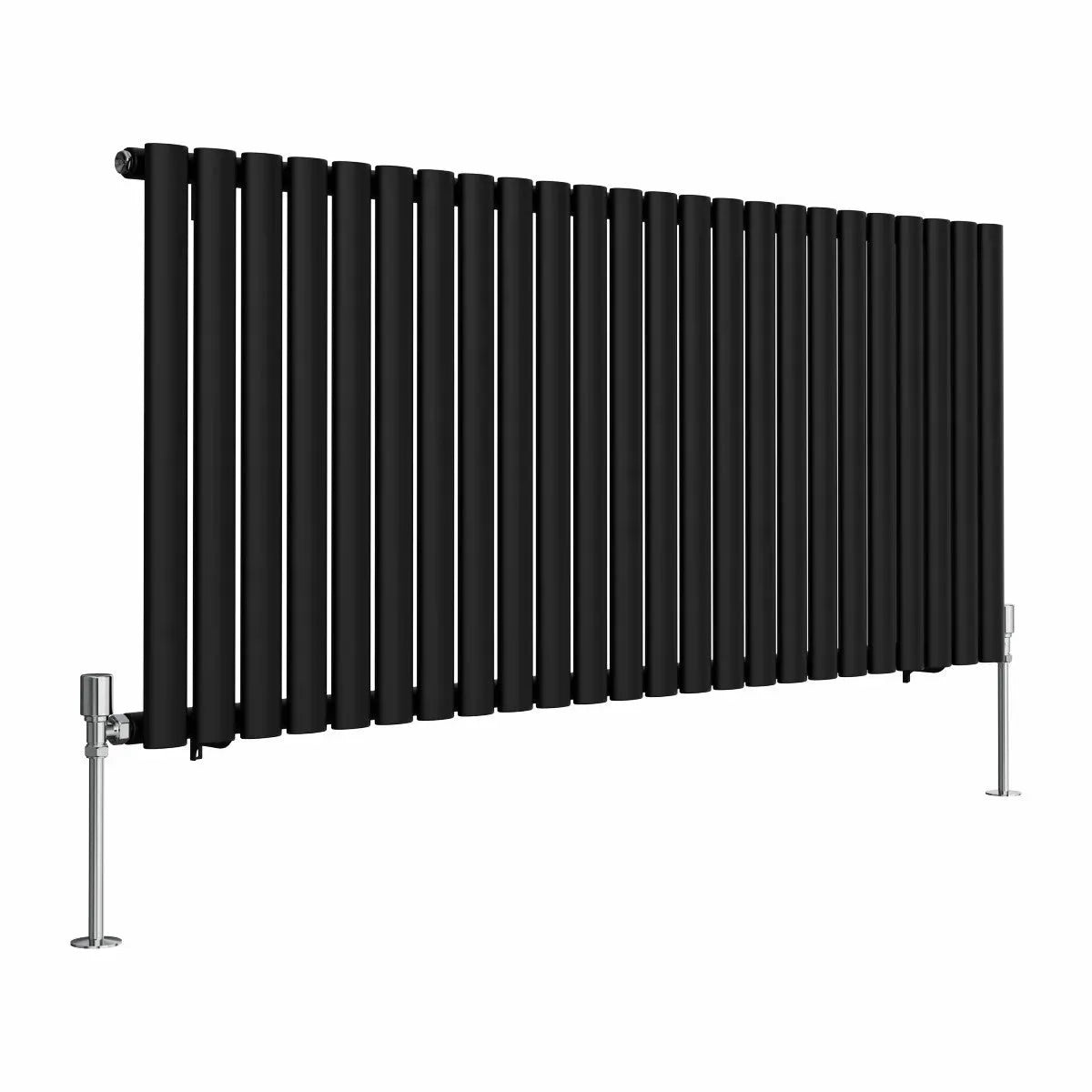 Cuneo - Modern horizontal oval tube radiator black