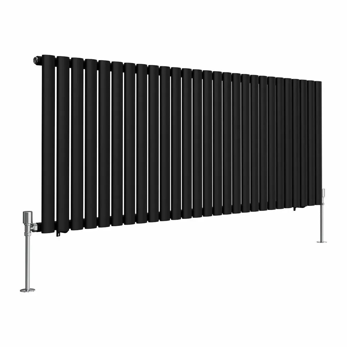 Cuneo - Modern horizontal oval tube radiator black