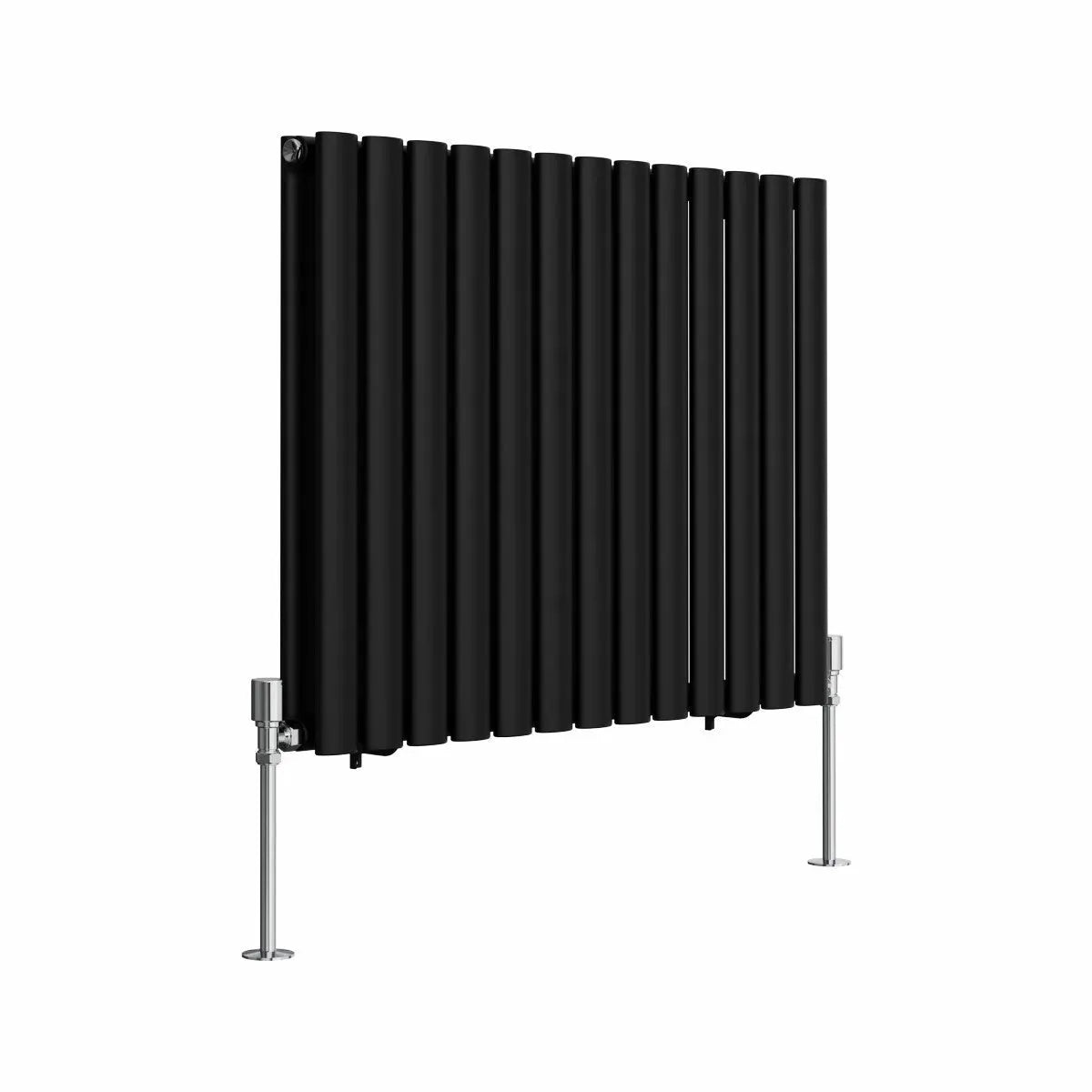 Cuneo - Modern horizontal oval tube radiator black