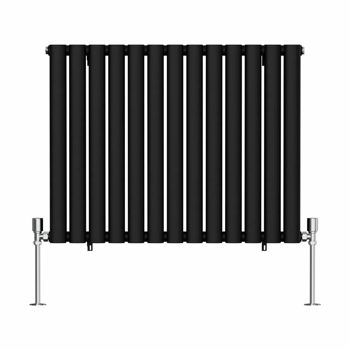 Cuneo - Modern horizontal oval tube radiator black