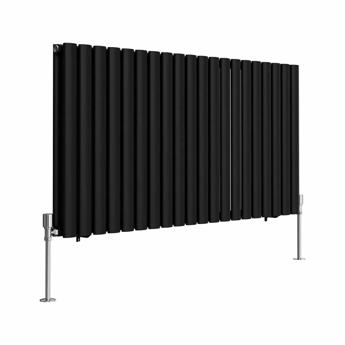 Cuneo - Modern horizontal oval tube radiator black