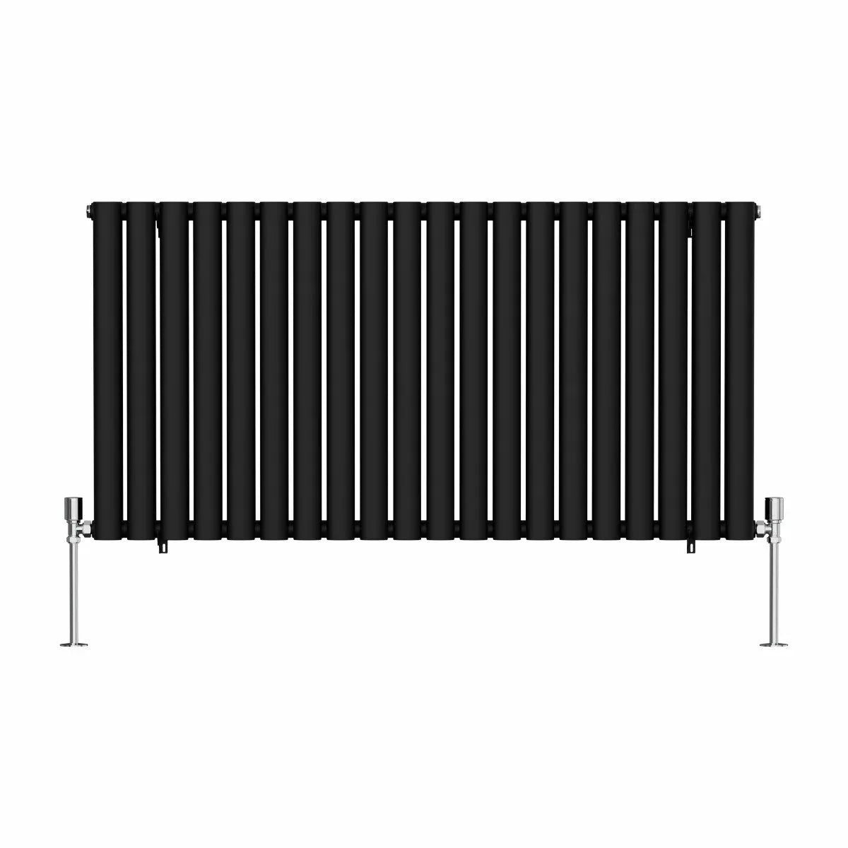 Cuneo - Modern horizontal oval tube radiator black