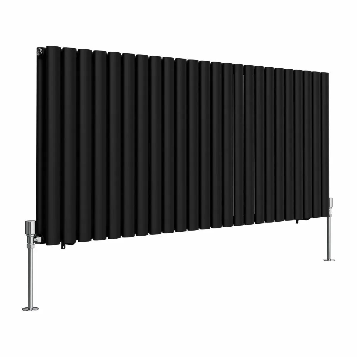 Cuneo - Modern horizontal oval tube radiator black