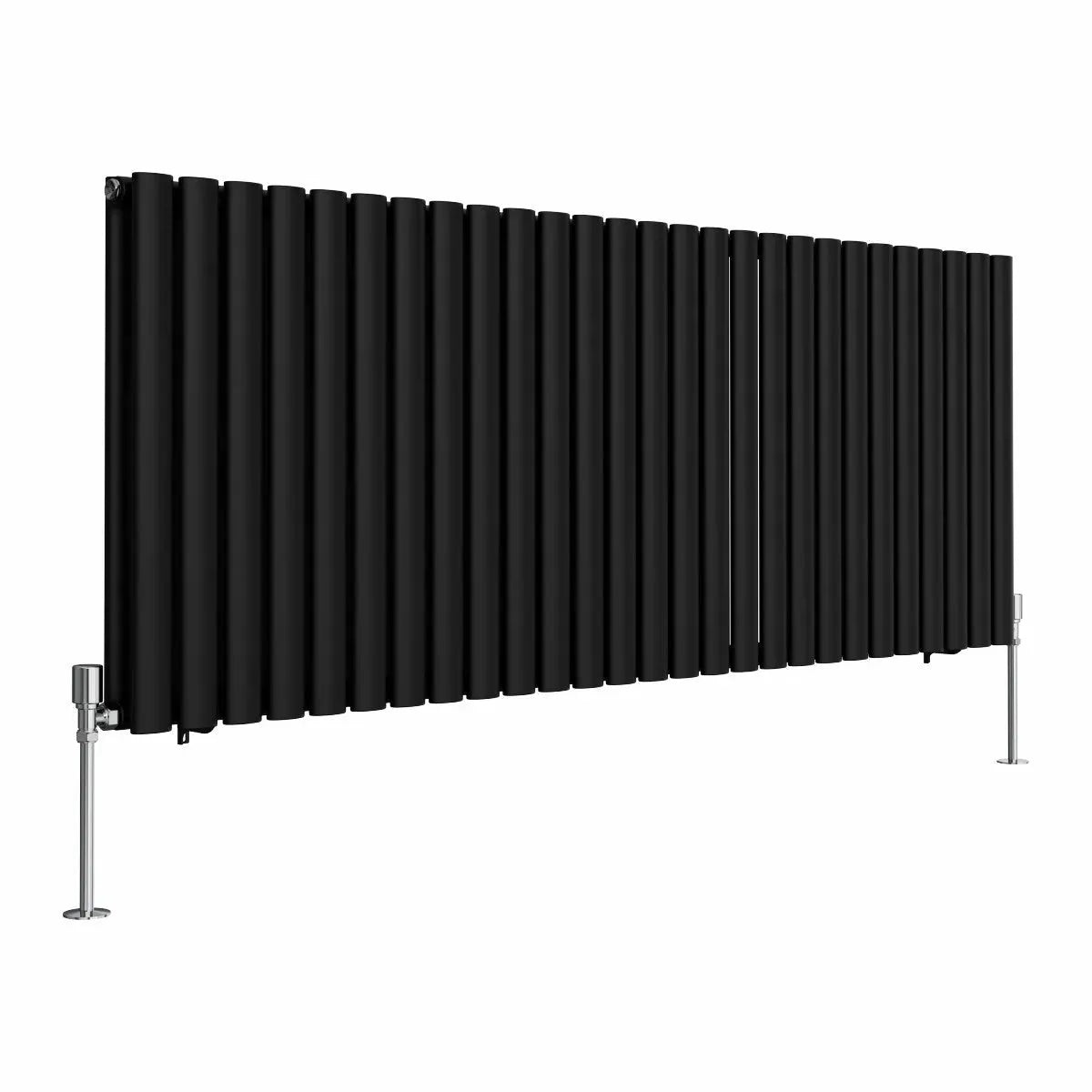 Cuneo - Modern horizontal oval tube radiator black