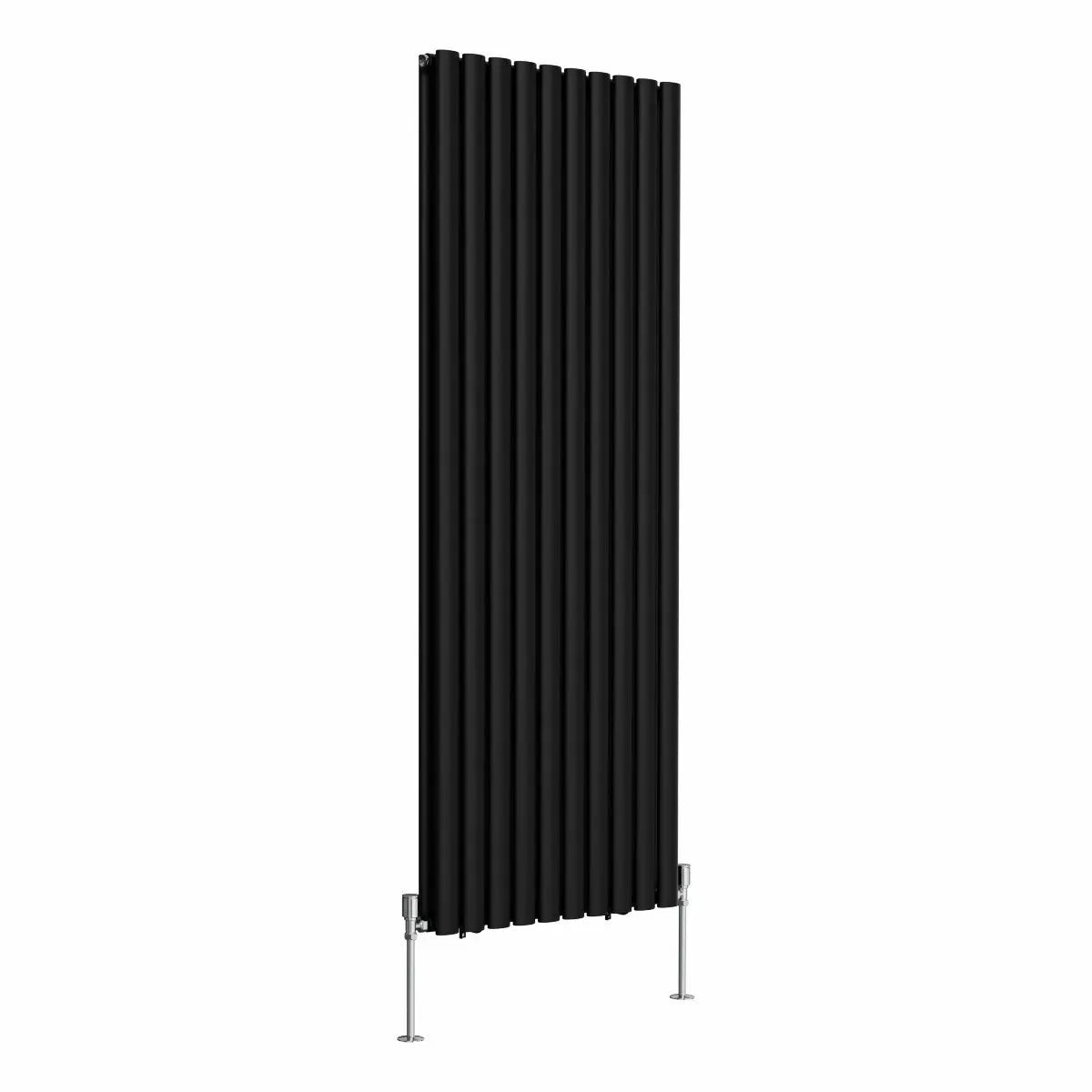 Cuneo - Modern vertical oval tube radiator black