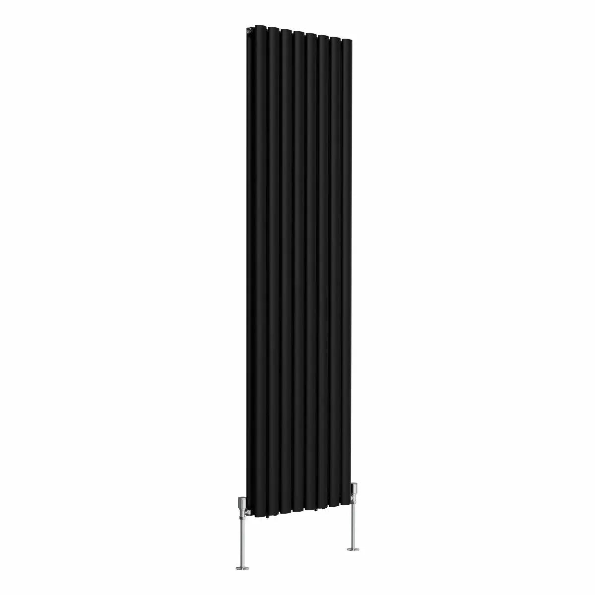 Cuneo - Modern vertical oval tube radiator black