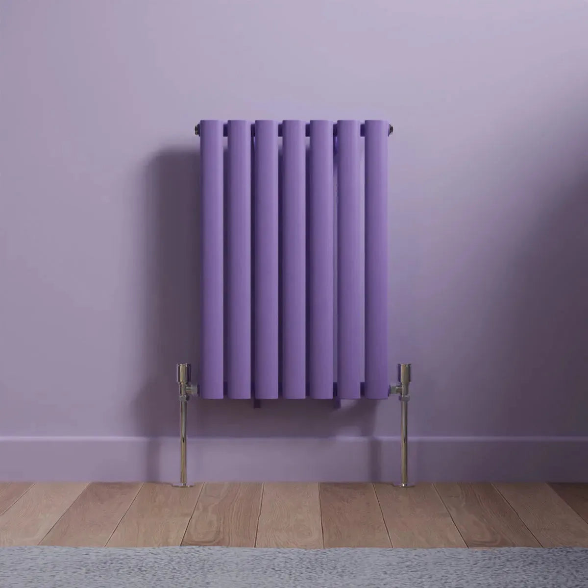 Cuneo - Modern horizontal oval tube radiator blue lilac