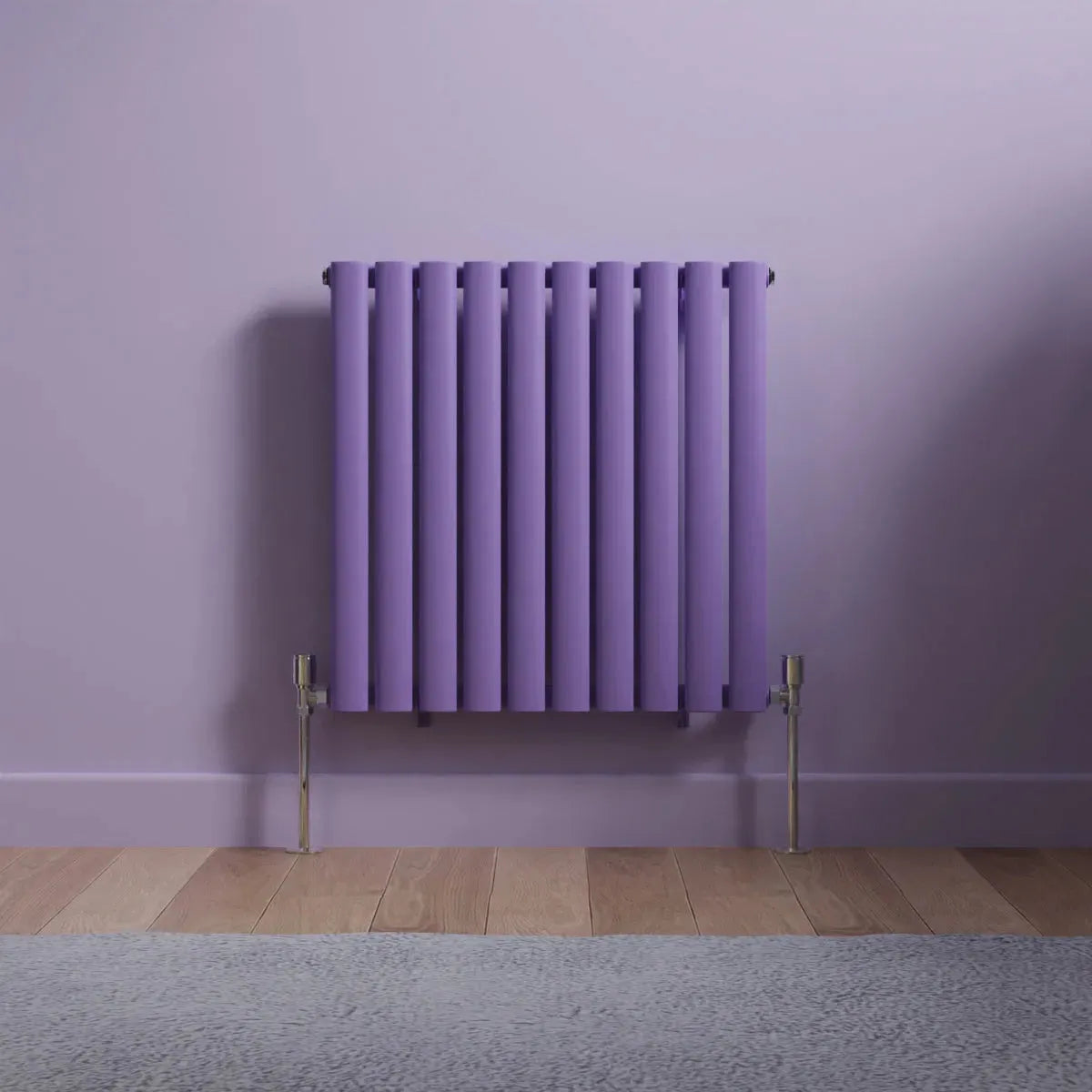 Cuneo - Modern horizontal oval tube radiator blue lilac