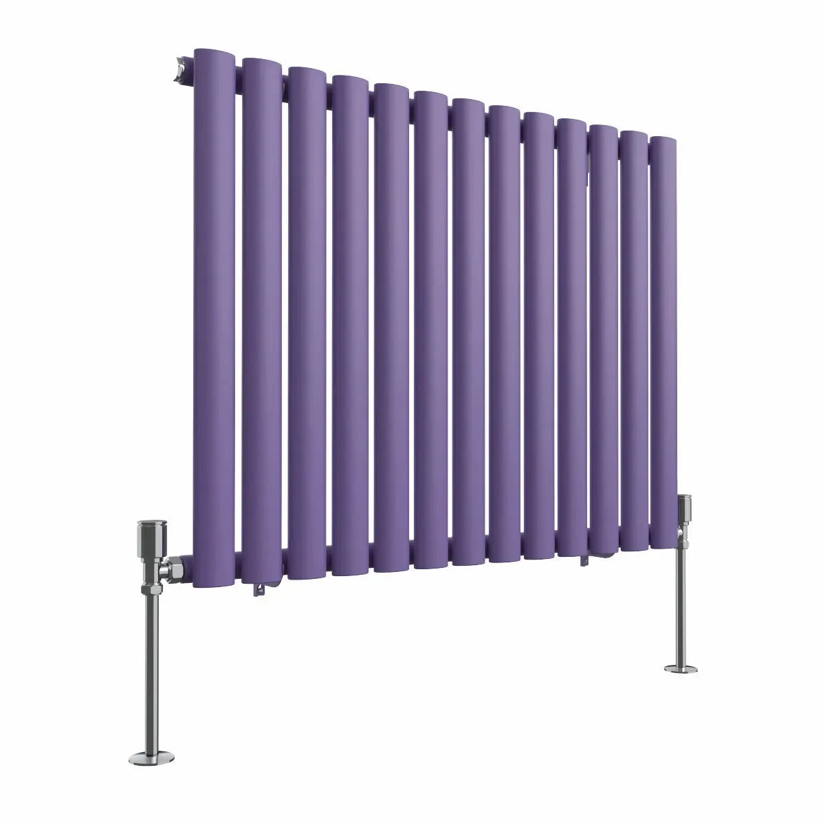 Cuneo - Modern horizontal oval tube radiator blue lilac