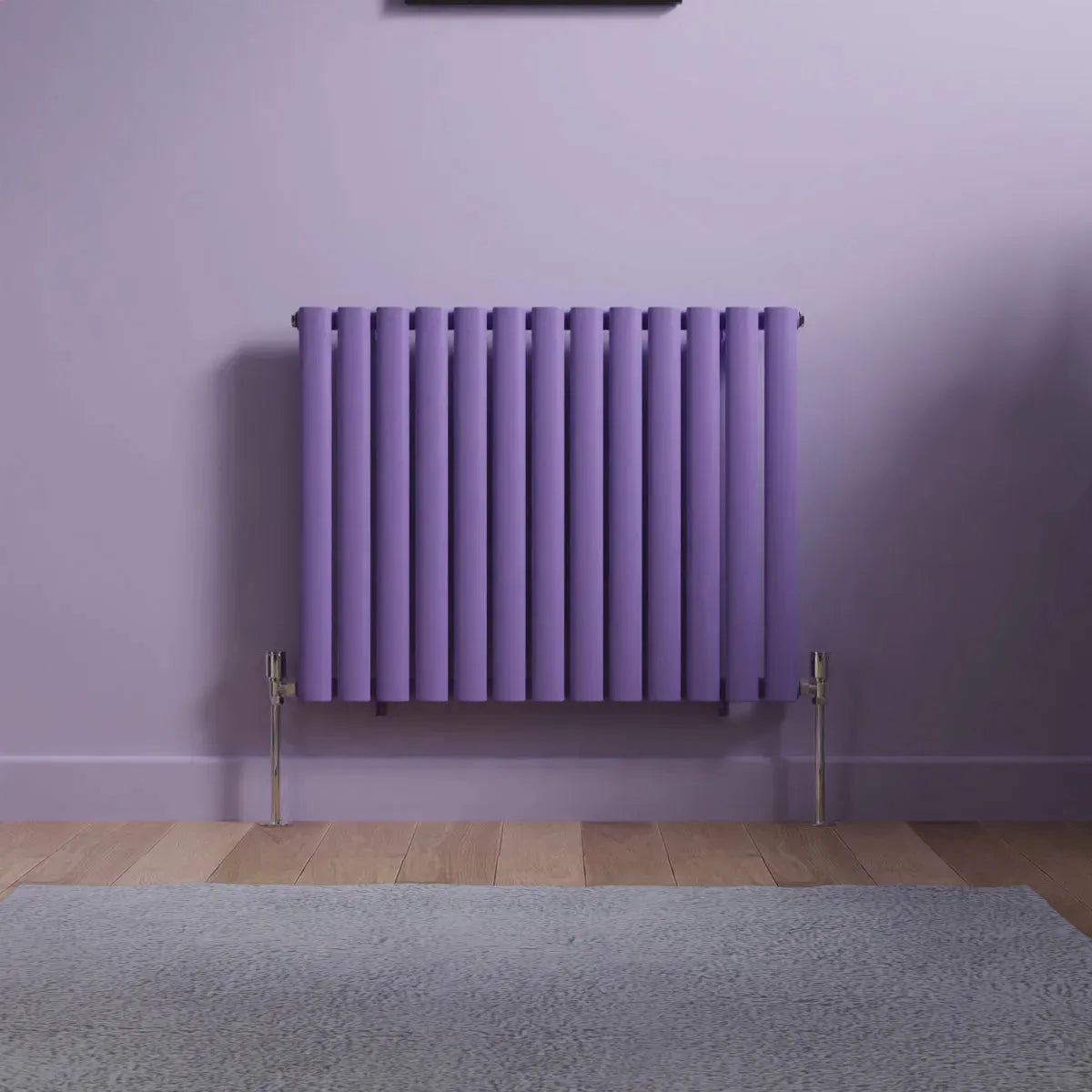 Cuneo - Modern horizontal oval tube radiator blue lilac