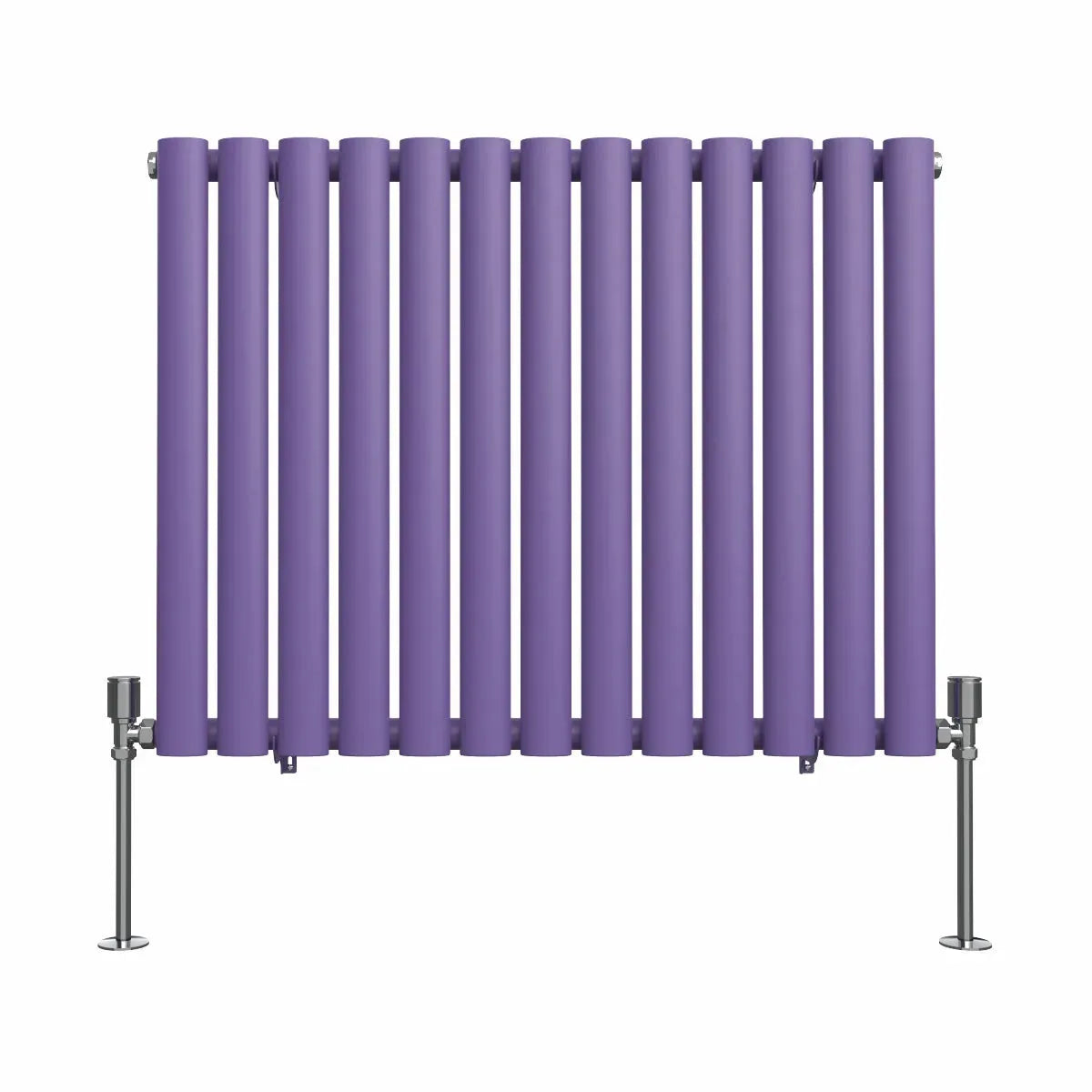 Cuneo - Modern horizontal oval tube radiator blue lilac