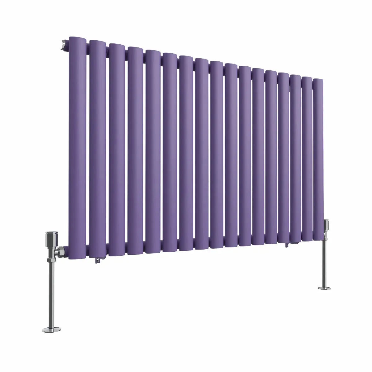 Cuneo - Modern horizontal oval tube radiator blue lilac