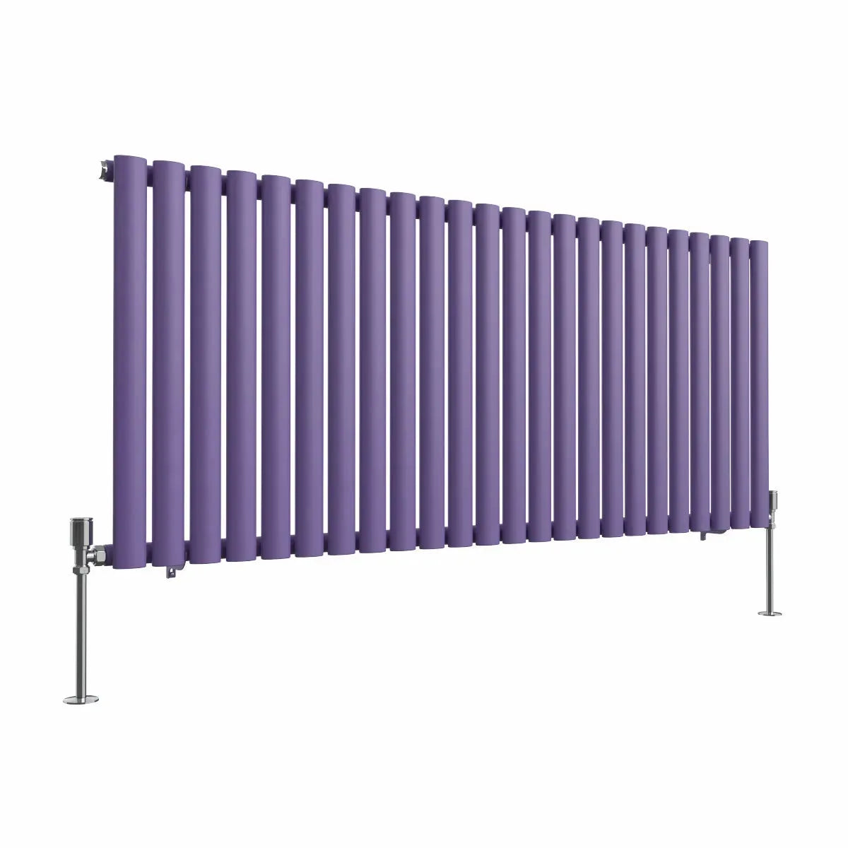 Cuneo - Modern horizontal oval tube radiator blue lilac