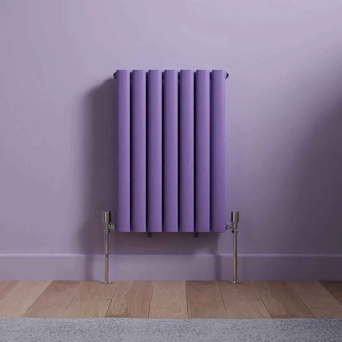 Cuneo - Modern horizontal oval tube radiator blue lilac