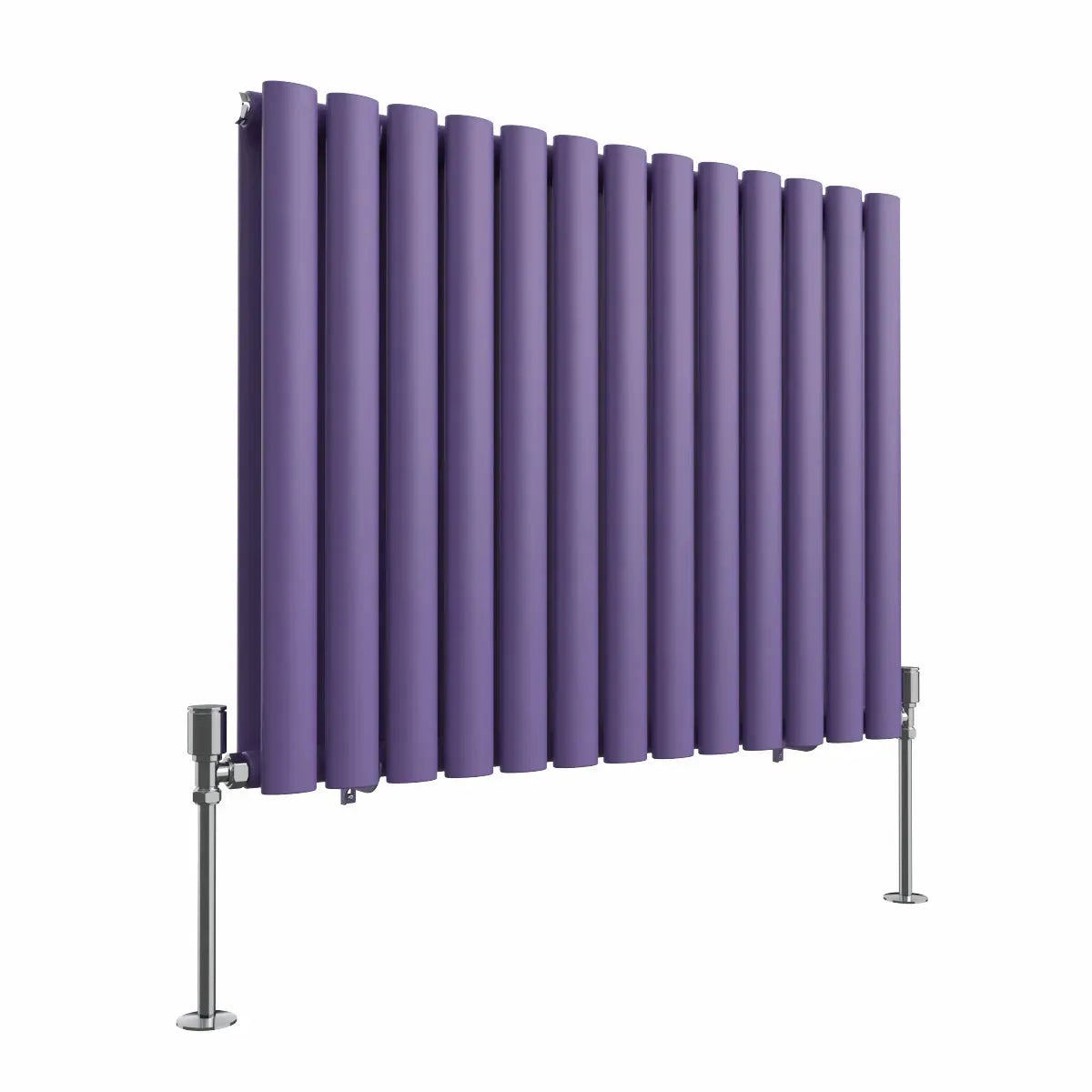 Cuneo - Modern horizontal oval tube radiator blue lilac