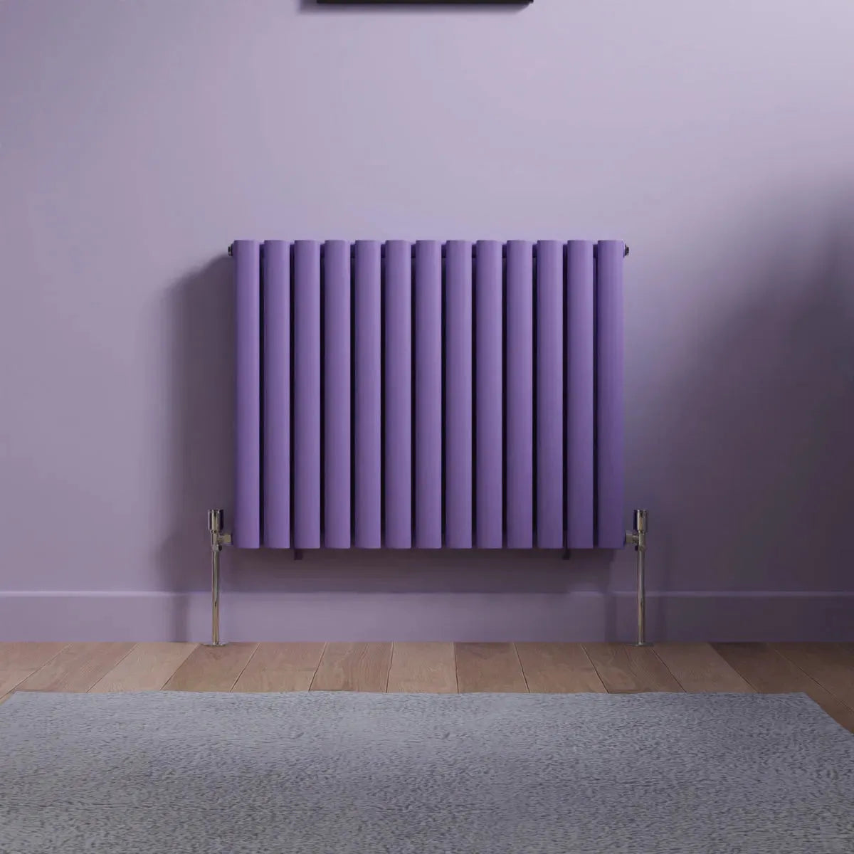 Cuneo - Modern horizontal oval tube radiator blue lilac