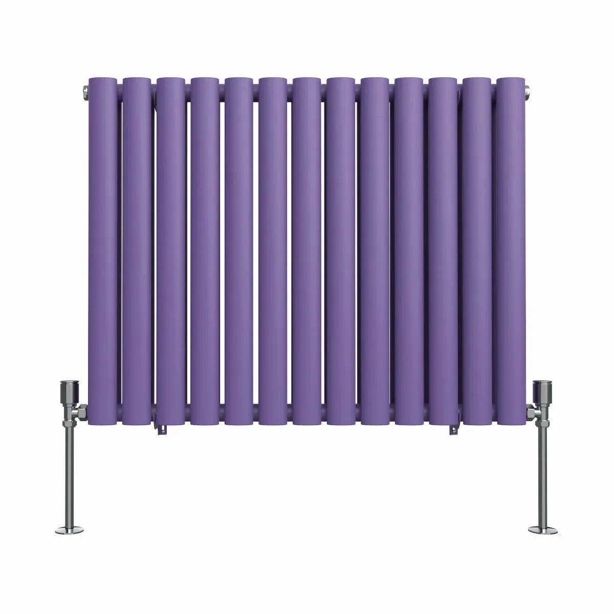 Cuneo - Modern horizontal oval tube radiator blue lilac