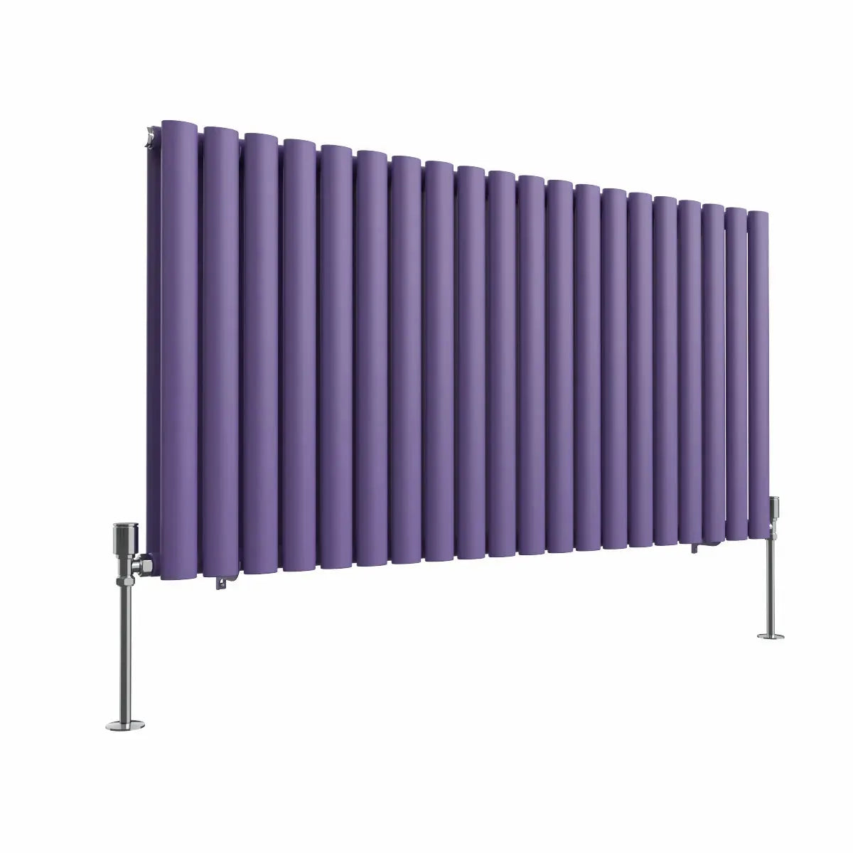 Cuneo - Modern horizontal oval tube radiator blue lilac