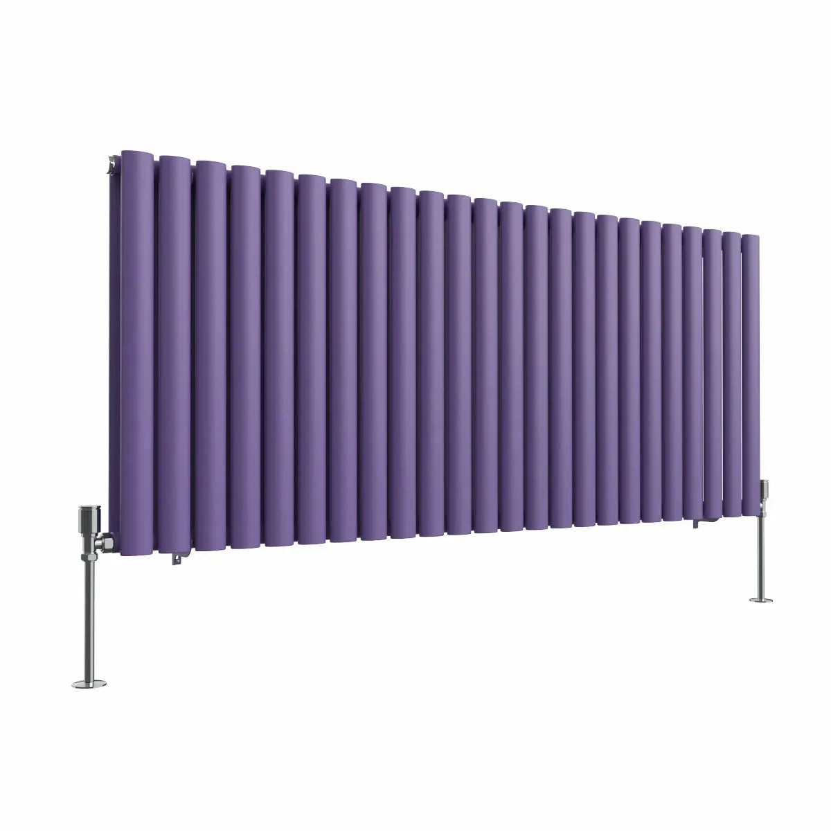 Cuneo - Modern horizontal oval tube radiator blue lilac