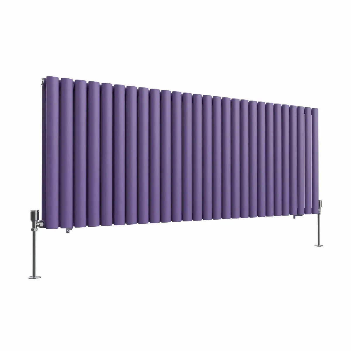 Cuneo - Modern horizontal oval tube radiator blue lilac