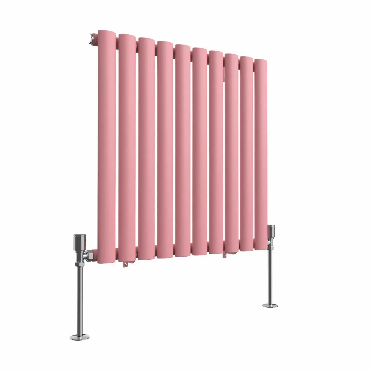 Cuneo - Modern horizontal oval tube radiator light pink