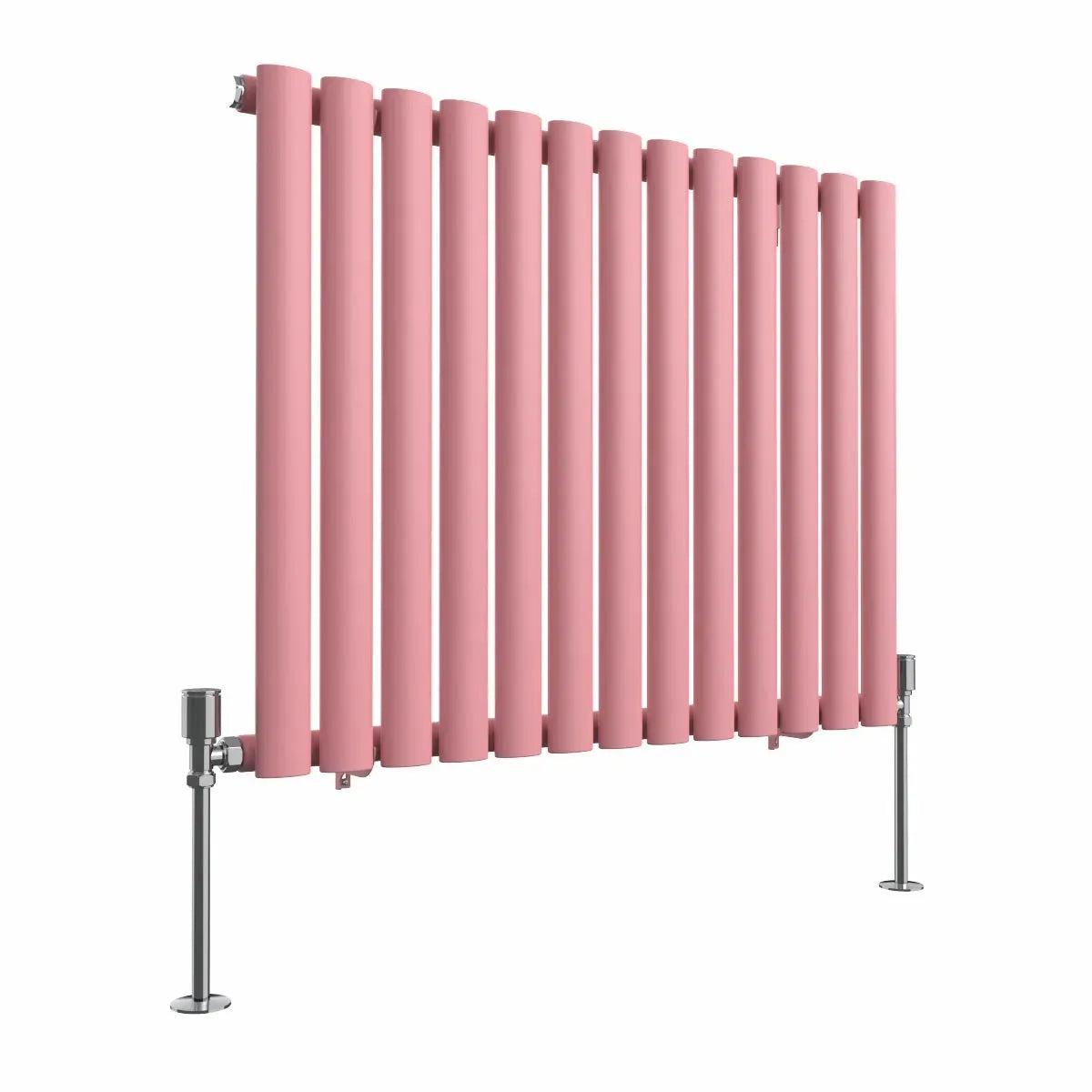 Cuneo - Modern horizontal oval tube radiator light pink