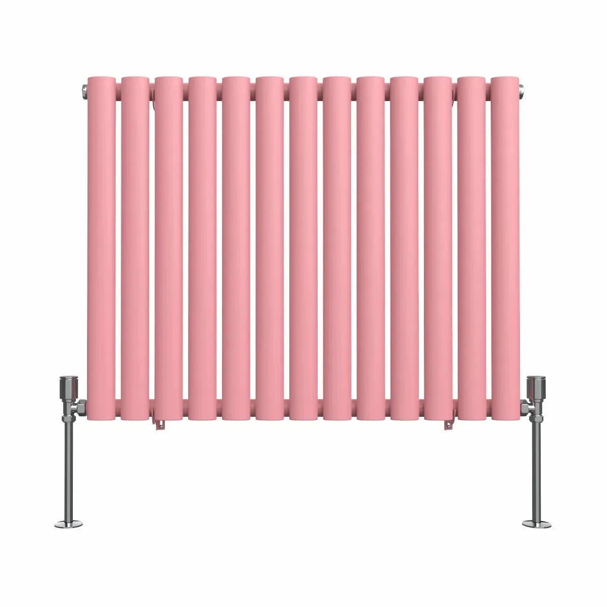 Cuneo - Modern horizontal oval tube radiator light pink