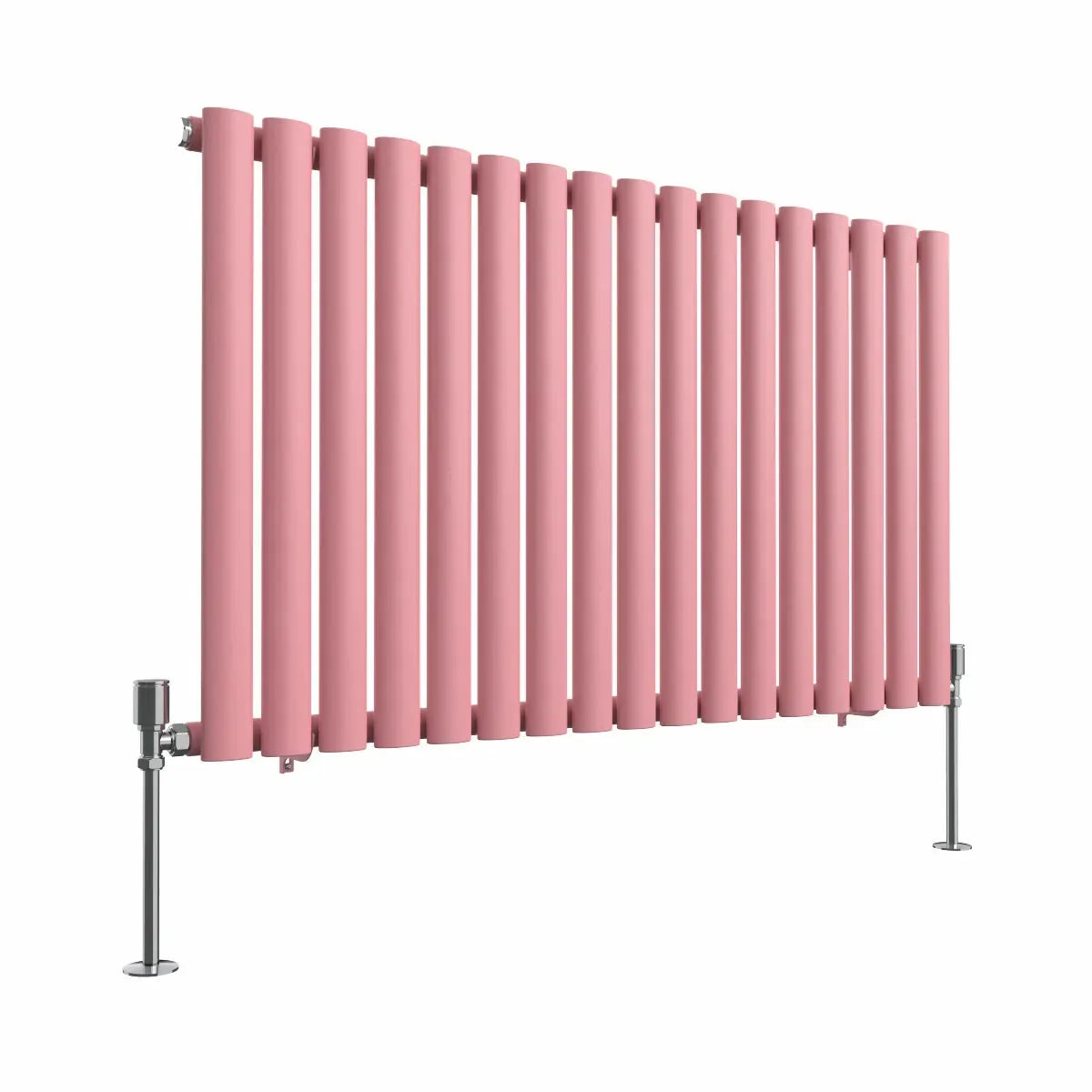 Cuneo - Modern horizontal oval tube radiator light pink