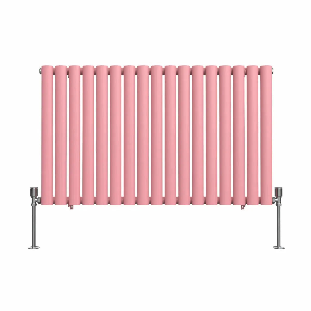 Cuneo - Modern horizontal oval tube radiator light pink