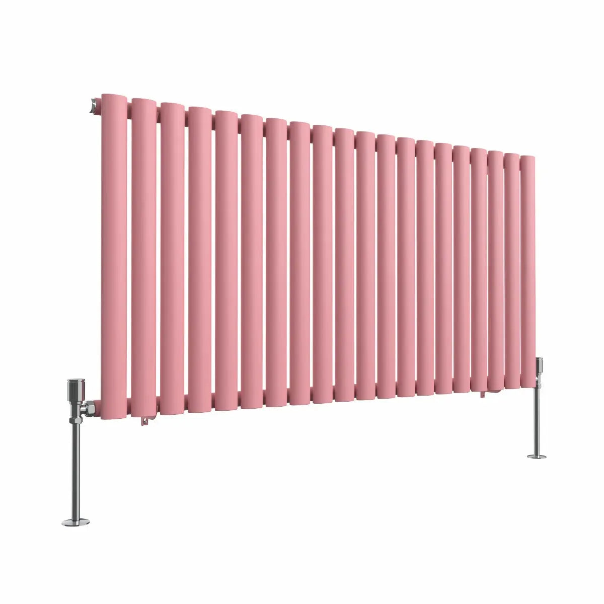 Cuneo - Modern horizontal oval tube radiator light pink