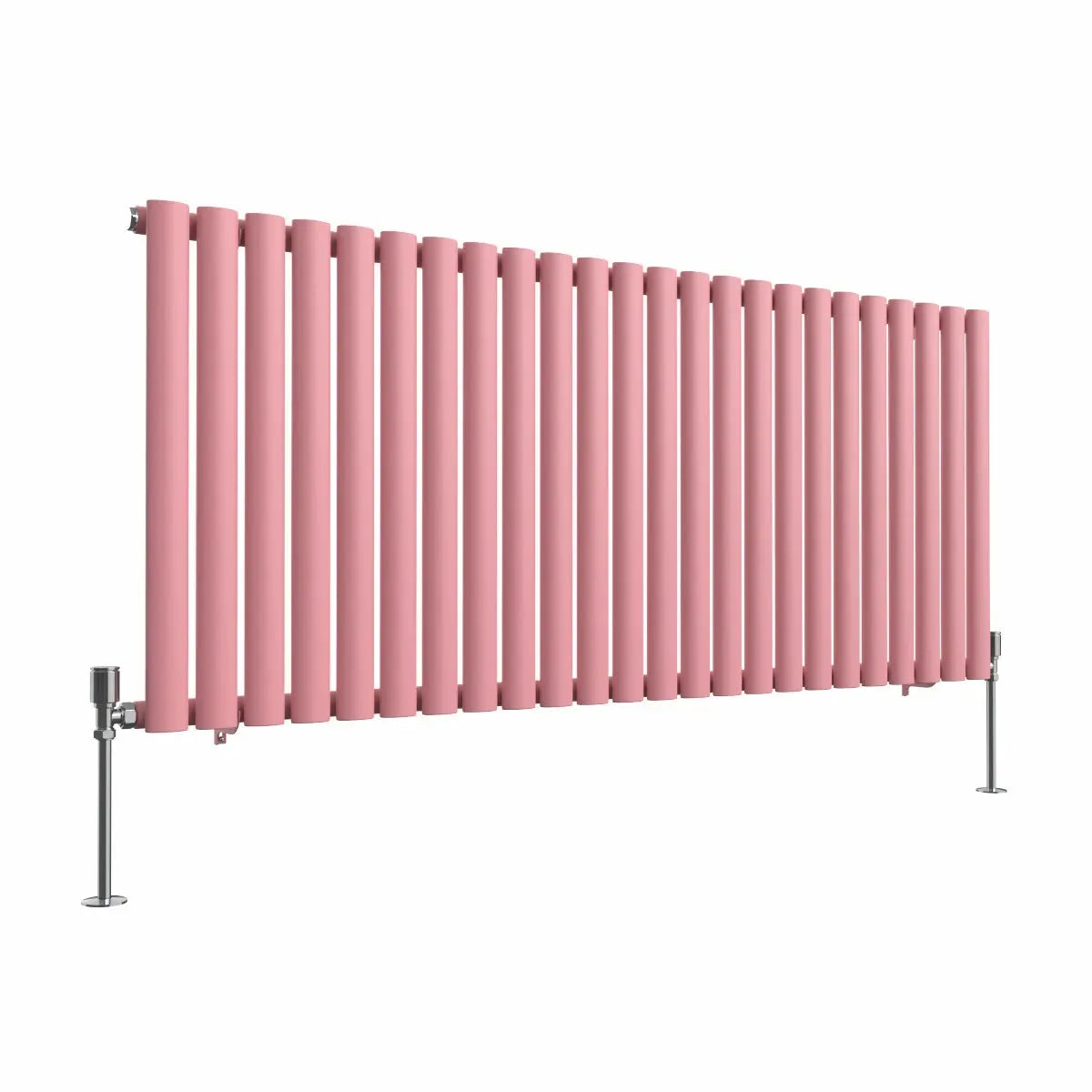 Cuneo - Modern horizontal oval tube radiator light pink