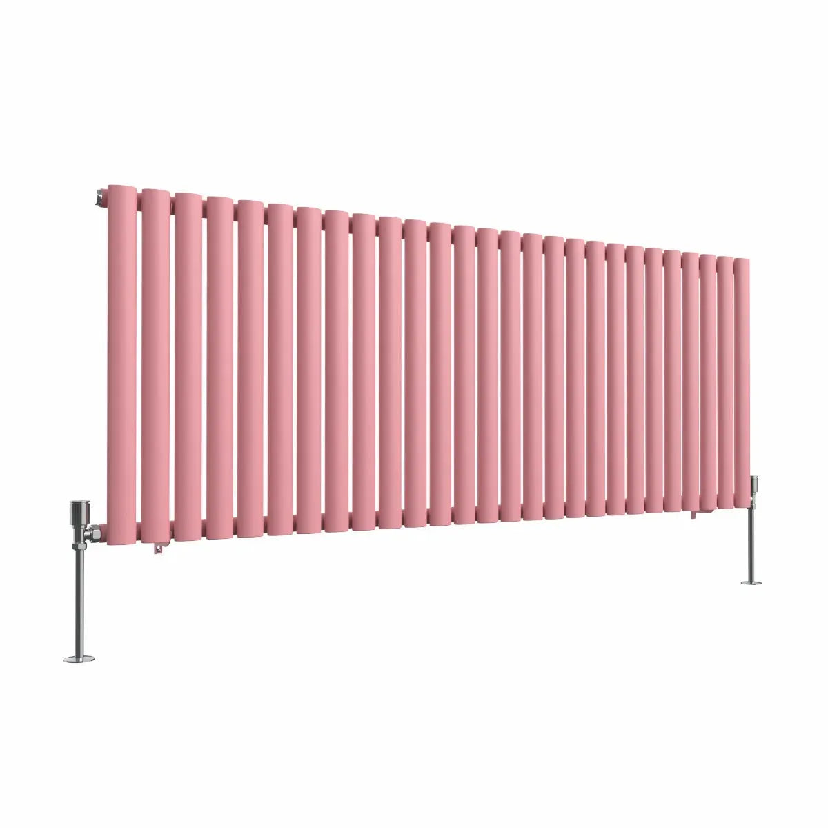 Cuneo - Modern horizontal oval tube radiator light pink