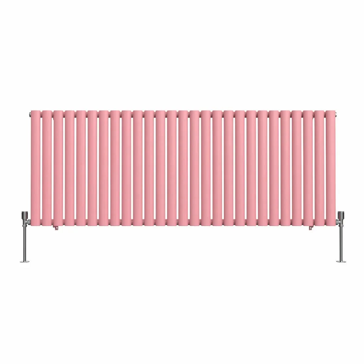 Cuneo - Modern horizontal oval tube radiator light pink